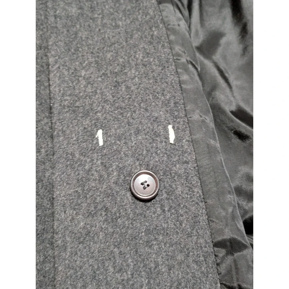 Vintage Saxton Made USA Hall Pure Virgin Wool Gray Long Coat Winter Overcoat M-L